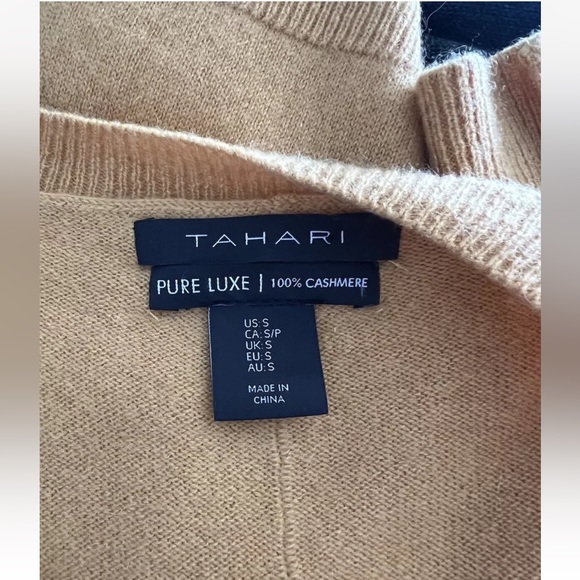 Tahari Pure Luxe Cashmere Women's Yellow Sweater Pullover Crew Neck Size S - Picture 7 of 11
